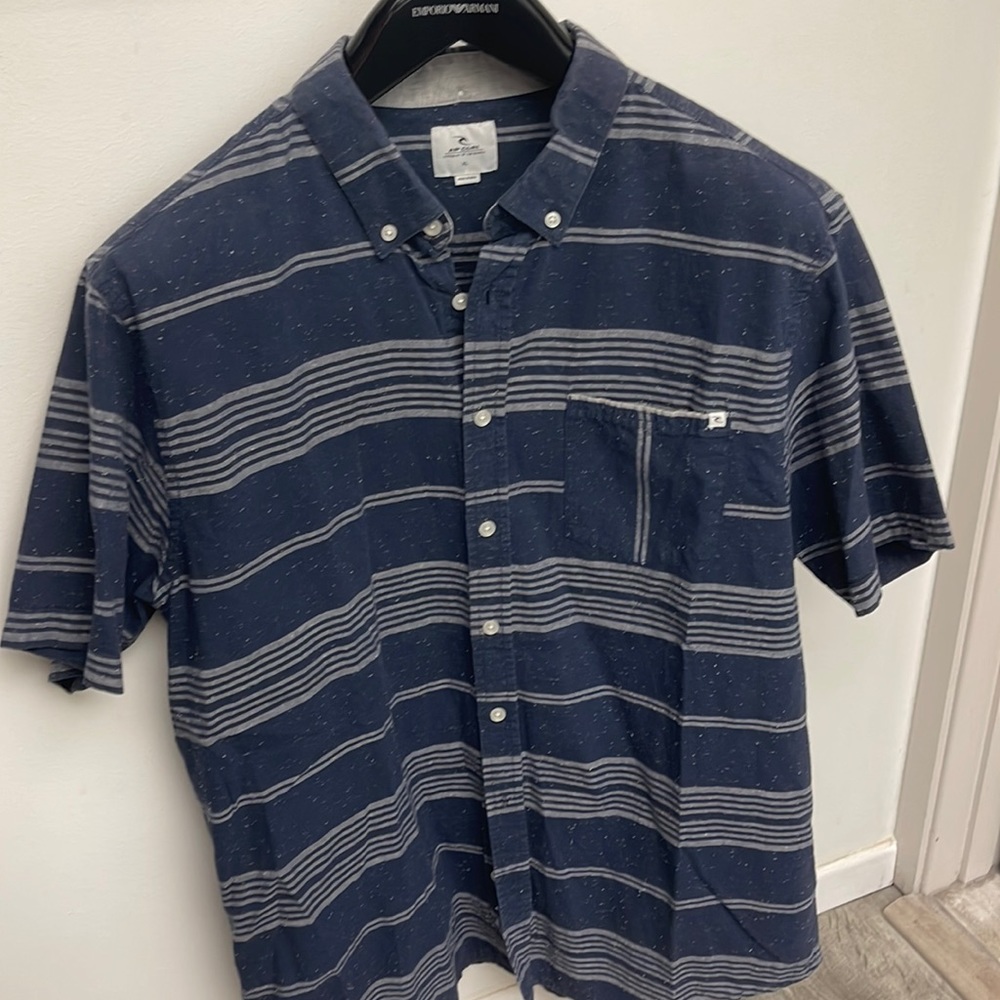 Mens Rip Curl shirt sleeve stripe button up